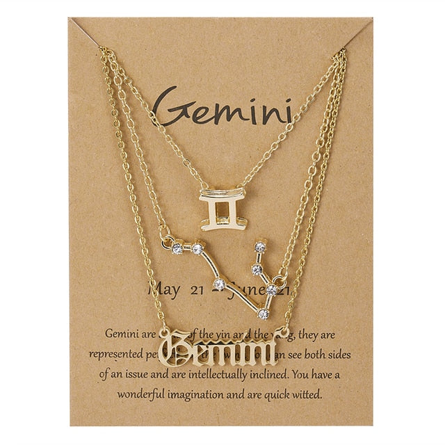 Zodiac Sign Stacked Necklace