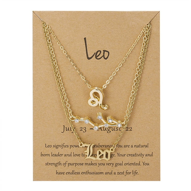 Zodiac Sign Stacked Necklace