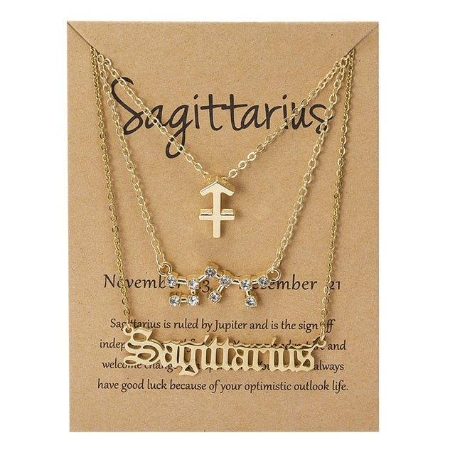 Zodiac Sign Stacked Necklace