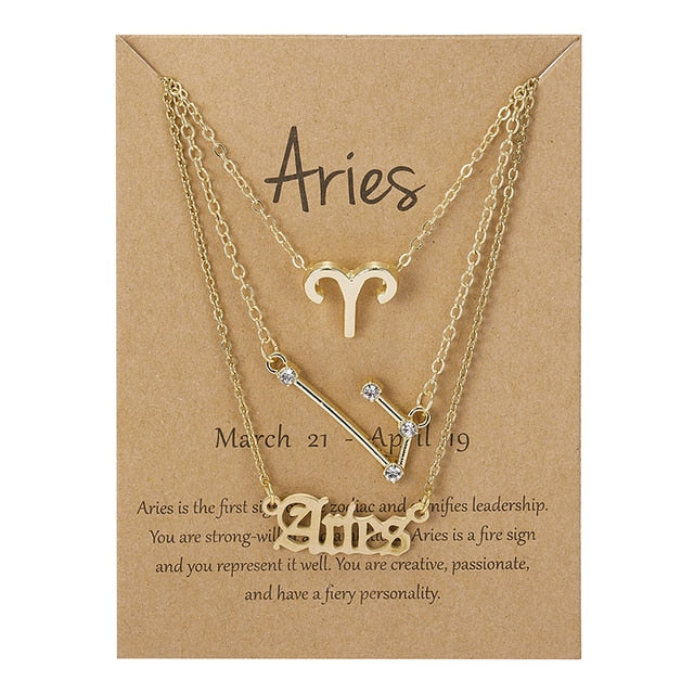 Zodiac Sign Stacked Necklace