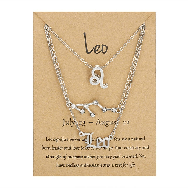 Zodiac Sign Stacked Necklace