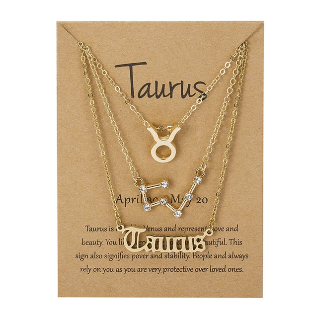 Zodiac Sign Stacked Necklace