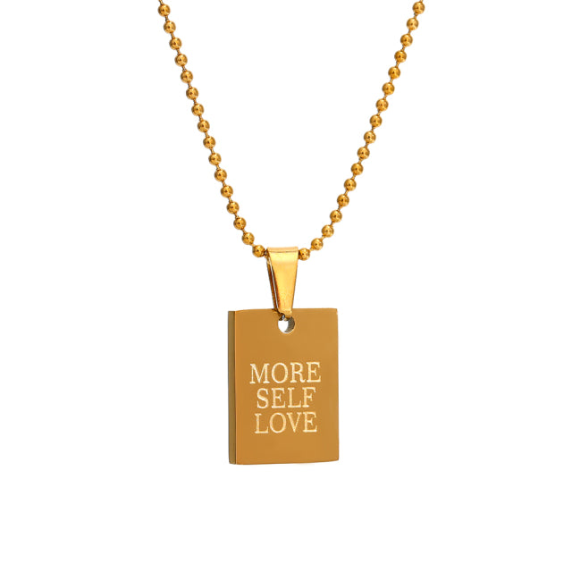 Self Love & Inspiration Necklace  18K Plated PVD