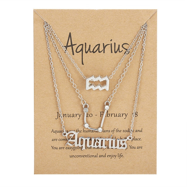 Zodiac Sign Stacked Necklace