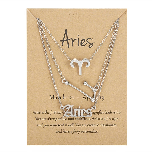 Zodiac Sign Stacked Necklace