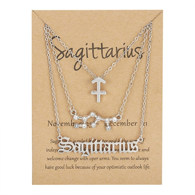 Zodiac Sign Stacked Necklace