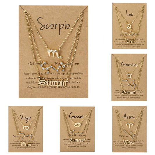 Zodiac Sign Stacked Necklace